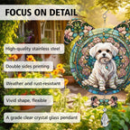 Maltese Dog Ears Wind Spinner, Maltese Wind Spinner Hanging for Yard and Garden V02