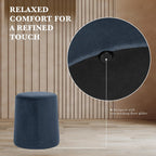 Spatial Order 17" Organic Shape Ottoman - Blue Velvet