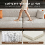Modern 4-Seater Upholstered Fabric Sofa for Living Room, 111.8"