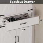 IRONCK 72" Corner Pantry Cabinet with Drawer and 4 Doors, White | Kitchen Pantry Storage Cabinet with 3 Adjustable Shelves, 2 Doors Storage, for Kitchen and Dining Room