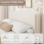 IDEALHOUSE King Bed Frame with 2 Storage Drawer and Upholstered Headboard