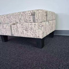 Linen Upholstered Storage Ottoman