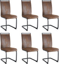 Baysitone Modern Dining Chairs Set of 6, Side Dining Room Chairs, High Back Kitchen Chairs with Suede Fabric Padded Seat for Dining Room,Kitchen, Living Room Brown