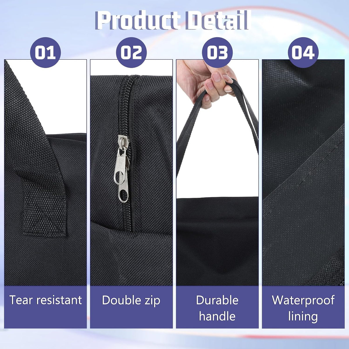 EupHHonycs 6 Foot Folding Table Storage Bag Portable Waterproof Heavy Duty Large Carrying Bag for Folding Picnic/Camp Tables Transport Organizer, 31" D X 37" W X 4.5" H, Black
