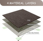 HAGiHARA PVC Tatami Mat, 4 Pieces Foldable Patchwork Floor Mats | Waterproof PVC Surface with Easy Cleaning and Foldable Design