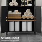 Homhedy Farmhouse Bathroom Storage Cabinet with Doors, Small Floor Cabinet