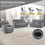 EBELLO Manual Living Room Furniture Reclining Couch Set, Fabric Recliner Chair, Loveseat and 3 Seat Sofa Couch for Meeting Room(Recliner+Loveseat+3 Seat Sofa)