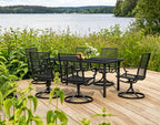 Patio Swivel Chairs Set of 4, Metal Swivel Rocker Chair, All-Weather Outdoor Dining Chairs with High Back, Porch Chairs for Lawn, Porch, Garden