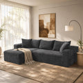 108" Modular Sectional Cloud Couch for Living Room Deep Seat L Shapes Couch with Oversized Chaise Lounge, Comfy Memory Foam Flannel Fabric Sofa for Bedroom Apartment, No Assembly Required