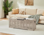 VANKILEY 51.2" Storage Chest Extra Large,Wooden Storage Bench,Greige | Chest with 2 Safety Hinges, 51.2*15.7*19.1inches, Wooden Trunk for Bedroom, Livingroom,Entryway,Easy Assembly.