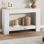 GAOMON 47" Farmhouse Console Table for Entryway - 2-Tier Storage Shelf, Rectangular Sofa Table for Living Room & Hallway, Heavy-Duty Accent Table Behind Couch