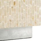 SAFAVIEH Home Collection Scarlett Natural & Silver Capiz Shell Square Accent Table (Fully Assembled)