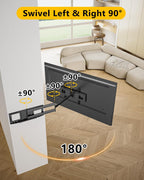 48'' Extension Extra Long Arm TV Wall Mount, Heavy Duty Full Motion TV Wall Mount for 37 to70,75,77,80,85'' Screens, Max VESA 600x400mm, Hold 110 lbs, 16''-24'' Wood Studs/Concrete/Brick Wall, WHYFONE