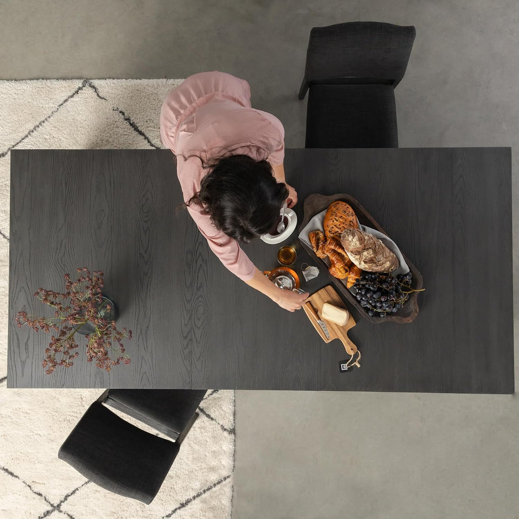 Transformer Table Solid Wood Extendable Dining Table, Black | Seats 2-12, Expandable Dining Room Table, Space-Saving Furniture, Kitchen and Dining Room Furniture, Table Only