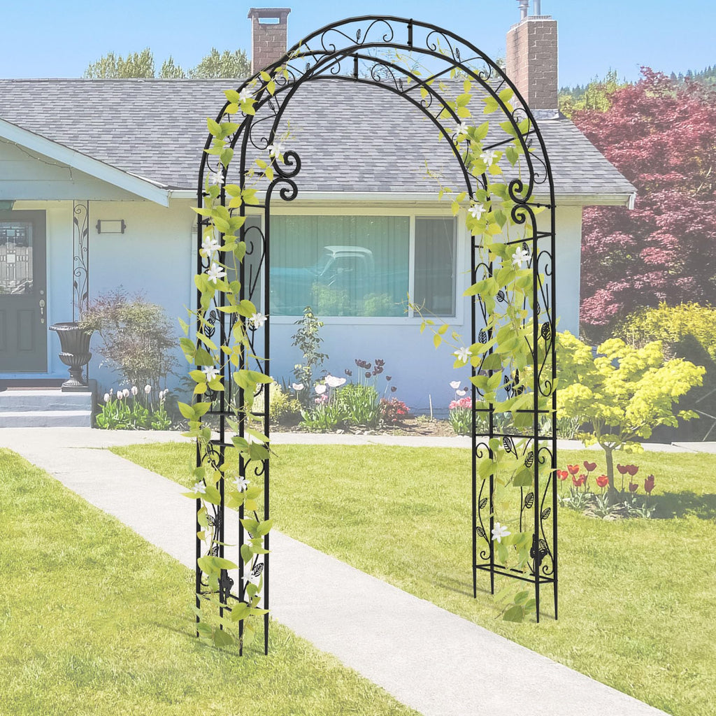 Trellume Garden Abor - 88"(H)*51"(L), Sturdy Metal Garden Arch with Rust-Resistant Finish, Trellis for Climbing Plants Outdoor, Ideal as Wedding Arches for Ceremony（20MM Pipe）