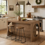 Tribesigns 63-Inch Kitchen Island with Seating and Storage | 3-Tier Farmhouse Island Table with Large Countertop for Kitchen, Dining Room, Brown