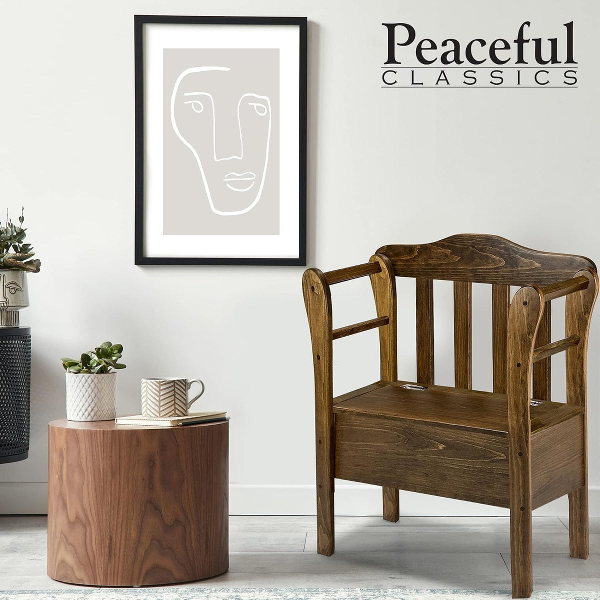 Peaceful Classics Bench with Storage - Small Wooden Storage Bench for Entryway, Hallway, Mudroom, Farmhouse, Bedroom, & Living Room, Amish Handmade Furniture Storage Organizer, Special Walnut