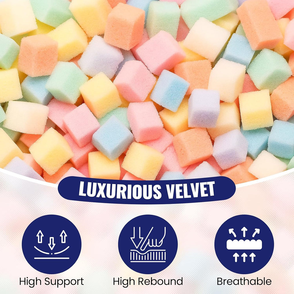 4FT Giant Bean Bag Chair for Adults and Teens - Large Bean Bag Sofa with Premium Velvet Cover & High-Density Support Foam - Fluffy Lounge Chair for Gaming, Bedroom, Dorm (Blue, Taller Version)