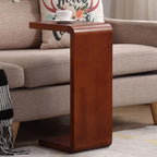 C-Shaped Side Table Solid Wood End Table for Couch (2, 27.2" H-Natural) | Suitable for Sofa and Bed, Wooden C Tables for Living Room Bedroom, Small Snack Tray Table for Space Saving