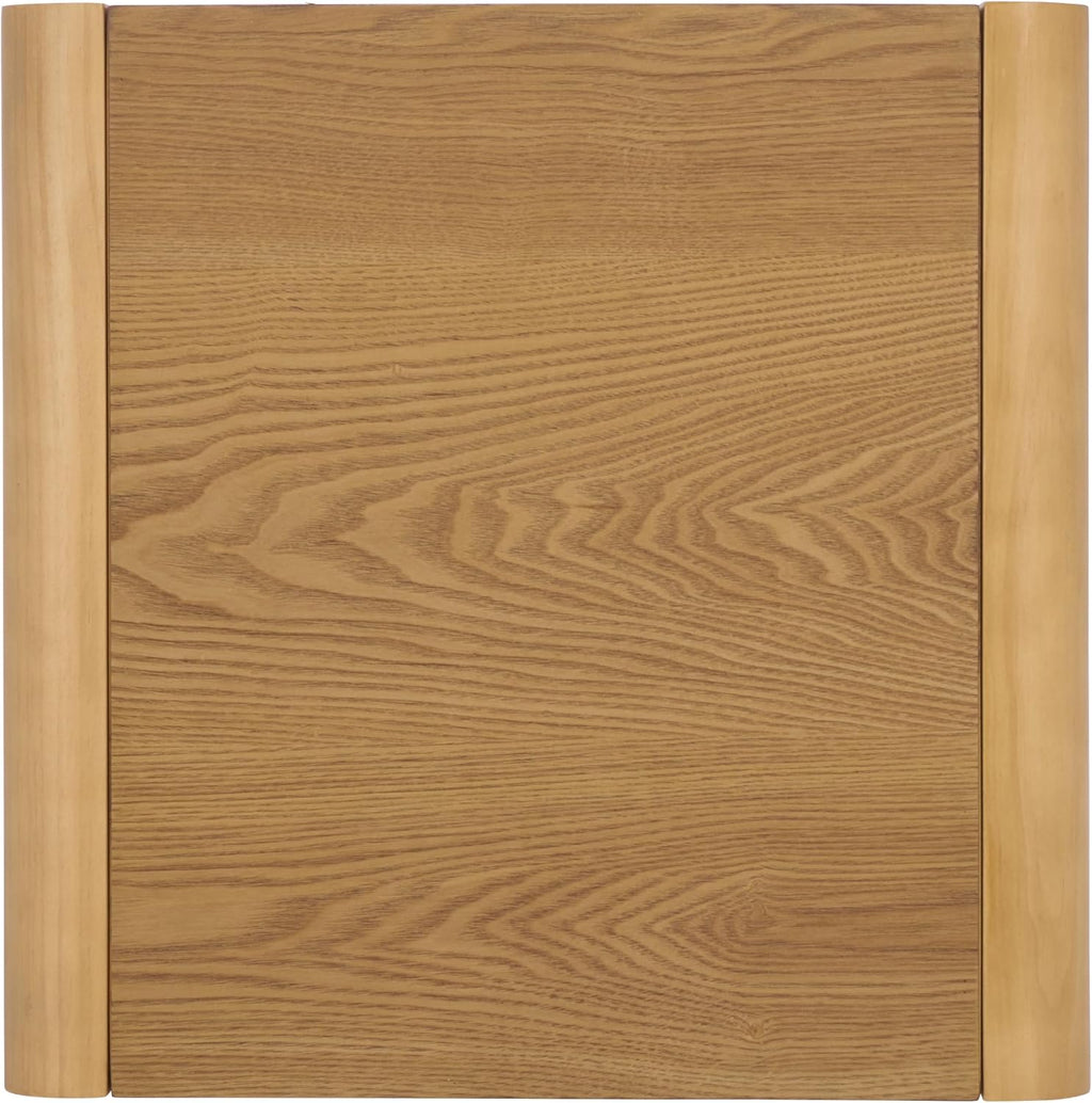 SAFAVIEH Home Collection - Omara Square Side Table, Natural Brown Wood with Lower Shelf (ACC2318A)