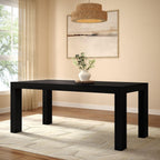 Plank+Beam 72" Modern Rectangular Dining Table, Solid Pine Wood Kitchen & Dining Room Table for 6, Black Finish