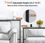 Adjustable Height Narrow Sofa Table with Built-in Power Outlets, 70" Long Console Table Behind Couch Table with Charging Station Skinny Entryway Table for Living Room & Hallway (Rustic Brown)