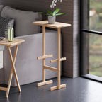 Winsome Riley Snack Table Rack in Natural Finish | Easy to Store Portable Fold up Table Set for Kitchen, Living Room TV Dining, Crafts, Puzzles, Work From Home