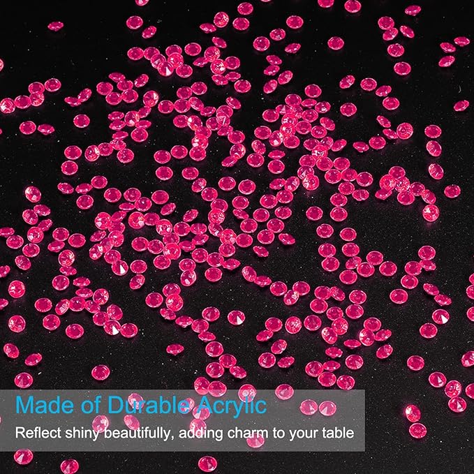 PATIKIL 10000 Pcs Wedding Table Scatter Confetti Crystals 4.5mm Acrylic Diamonds Vase Fillers Gems for Table Centerpiece Decorations Party Vase Beads, Rose Red