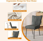ZckyCine Dining Chairs Set of 4, Upholstered Velvet Kitchen Chairs with Thick Padded Seat and Sturdy Metal Legs, Modern Farmhouse Accent Chairs for Dining Room, Living Room（Just 4 Chairs）