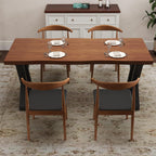 tiedingding 47" Solid Wood Dining Table, Rectangular Kitchen Table with Irregular Live Edge & Thick Tabletop, X-Shape Metal Legs, Oil Proof & Easy Clean, Rustic Brown， for 2-4 People