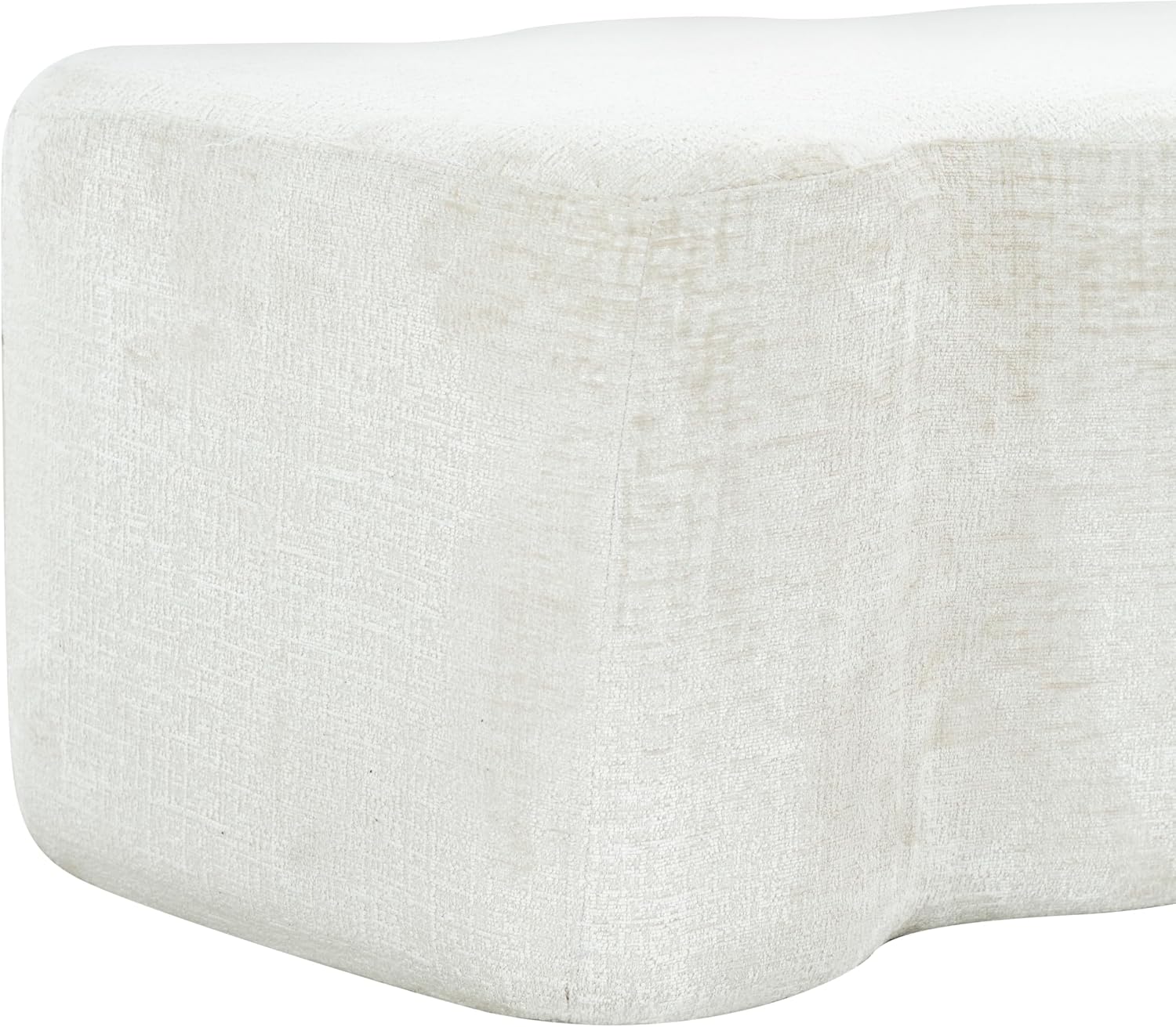 SAFAVIEH Couture Collection Jacqualessa Cream Chenille Bench (Fully Assembled)