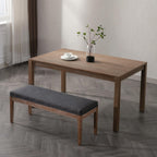 Linen Dining Bench Upholstered Entryway Bench Farmhouse Shoe Bench Seat Ottoman for Hallway Living Room Bedroom End of Bed Dining Room Kitchen, 45.5" Long, Charcoal