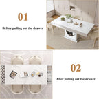 Dining Table for 4-6 People, 55 Inches Dinner Table with Drawers and Open Storage, Wooden Pedestal Base, Rectangular Farmhouse Kitchen Table for Kitchen, Living Room, Marble White