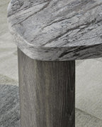 Signature Design by Ashley Surmour Contemporary End Table with Faux Marble Top, Gray & Light Brown