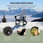 WestinTrends Malibu Outdoor Patio Porch Rocking Adirondack Chair (Set of 4), Black