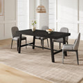 Garvee 63 in Dining Table for 4-6 People, Industrial Rustic Wood Rectangular Kitchen Table with Heavy-Duty Metal Legs for Kitchen, Dining Room & Living Room, Easy Assembly, New Black