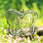 Wind Spinners Outdoor, 3D Butterfly Hanging Wind Spinners, 12 inches, Kinetic, Stainless-Steel Metal, Smooth Spinning, Indoor and Outdoor Decoration for Garden, Patio, Yard, Gift for Women Mom Wife