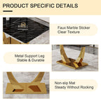 Modern Dining Table for 4/6, 63 Inch Faux Marble Dinner Table, Rectangular Kitchen Table, Easy Assembly Kitchen and Dining Room Table with Durable Frame, Scratch and Heat Resistant