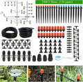 240FT Drip Irrigation System Kit, Automatic Garden Watering Misting System for Greenhouse, Yard, Lawn, Plant with 1/2 inch Hose 1/4 inch Distribution Tubing and Accessories