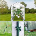 Greenhouse for Outdoors,Walk in 3-Tier 9 Shelves Green House w/ Roll-Up Zippered Door Anchors and Ropes,Waterproof & UV Protected Plant Garden Hot House for Garden Patio Backyard,57 x 85 x 76''