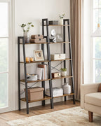 VASAGLE Ladder Shelf, Bookcase Book Shelf, Storage Shelves, 5-Tier, 22In