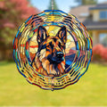 German Shepherd Dog Wind Spinners Outdoor Dog Memorial Gifts, 3D Metal Kinetic Hanging Garden Wind Spinner, Spinner Decor, Wind Sculptures for Outdoor & Indoor, Window, Yard Decor (German Shepherd 2)