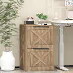 File Cabinet, Wood Filing Cabinet with 2 Drawers for Home Office | Printer Stand, Under Desk Small Storage Organizer Fit A4 / Letter Size/ Hanging File Folders, Oak