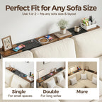 8.6" Narrow Console Table Behind Couch, 39.7” L x 32.3” H, Slim Sofa Table with Fast Charging Station for Small Spaces, Skinny Entryway & Hallway Table, Easy Assembly