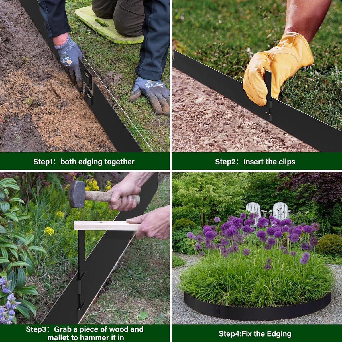 6PCS 6 Inch Metal Landscape Edging,Metal Garden Edging with 6 Clips,40 Inch Steel Landscape Edging for Garden Fence, Paver Edging, Lawn and Yard (20 Feet Total Length)