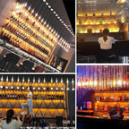Wood Wine Rack Wall Mounted, Floating Bar Liquor Bottles Storage Rack, 3-Tier Industrial Metal Wine Glass Holder, Wall Wine Shelves for Home Bar, Dining Room (180cm/70.9in)