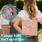 Grandma Gifts for Christmas - Garden Decor Wind Spinner Outdoor 12-Inch 3D Kinetic Stainless Steel Metal Hanging Yard Art - Birthday Gifts for Grandma Gigi Nana Granny for Thanksgiving Mother's Day