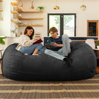Jaxx 7 Foot Giant Bean Bag Sofa, Black