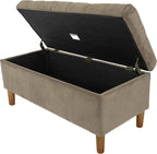 HomePop 40" Ainsley Button Tufted Storage Bench - Fawn Velvet