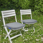 SleepMan Outdoor 17"x16" Chair Cushions with Ties Set of 8, Water Resistant All Weather U-Shape Seat Pads for Patio Garden Furniture Indoor Fade Resistant Patio Cushions (Light Grey)